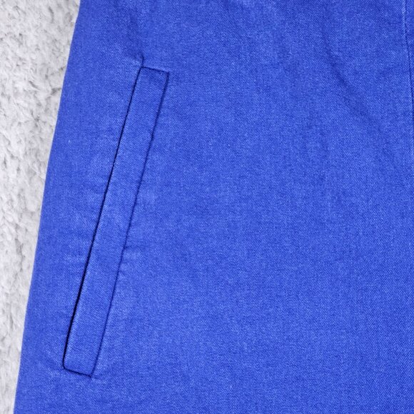 Vintage J Crew Blue A-Line Skirt Back Vent Pockets Knee-Length Zipper - Picture 4 of 15